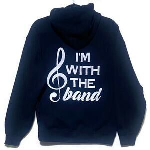 I'm With the Band Hoodie Sweatshirt Black Women's Medium by Gildan